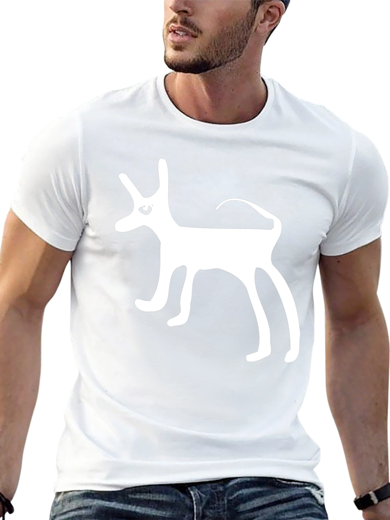 Whimsical Dog Graphic Tee - Black Cotton T-Shirt