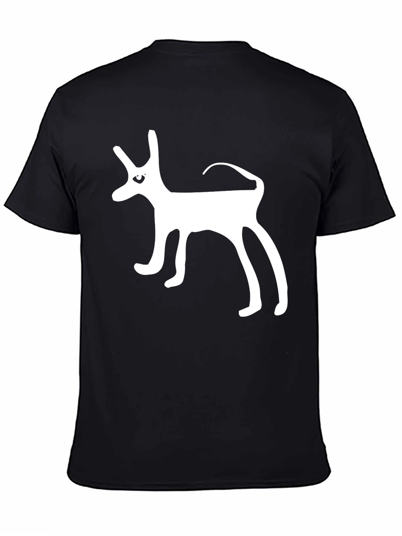 Whimsical Dog Graphic Tee - Black Cotton T-Shirt