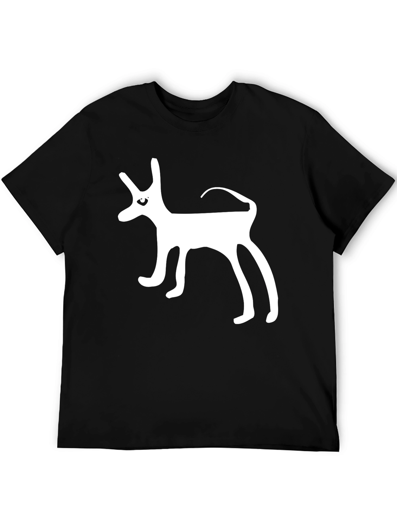 Whimsical Dog Graphic Tee - Black Cotton T-Shirt