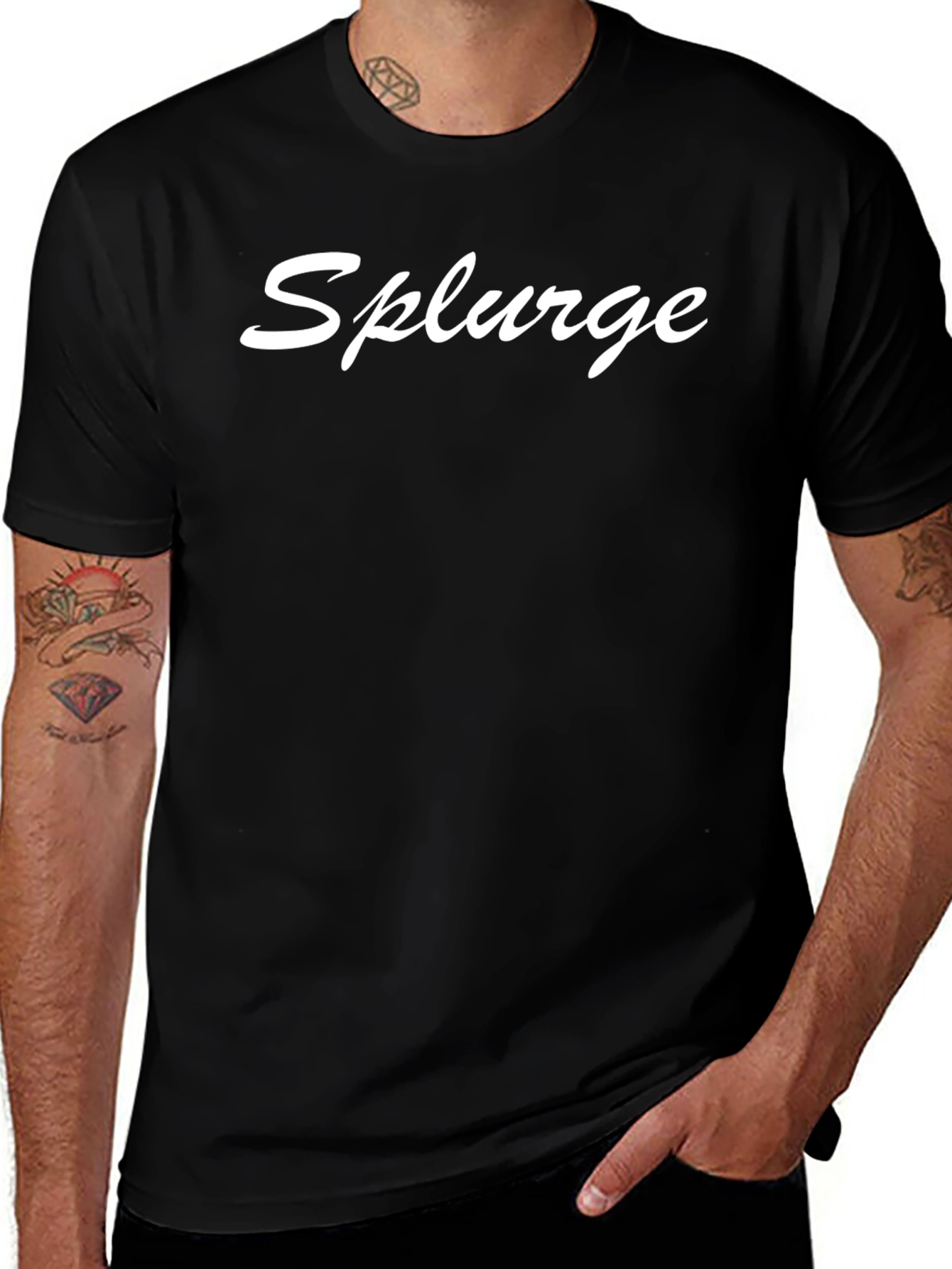 Splurge Black T-Shirt - Stylish & Comfortable