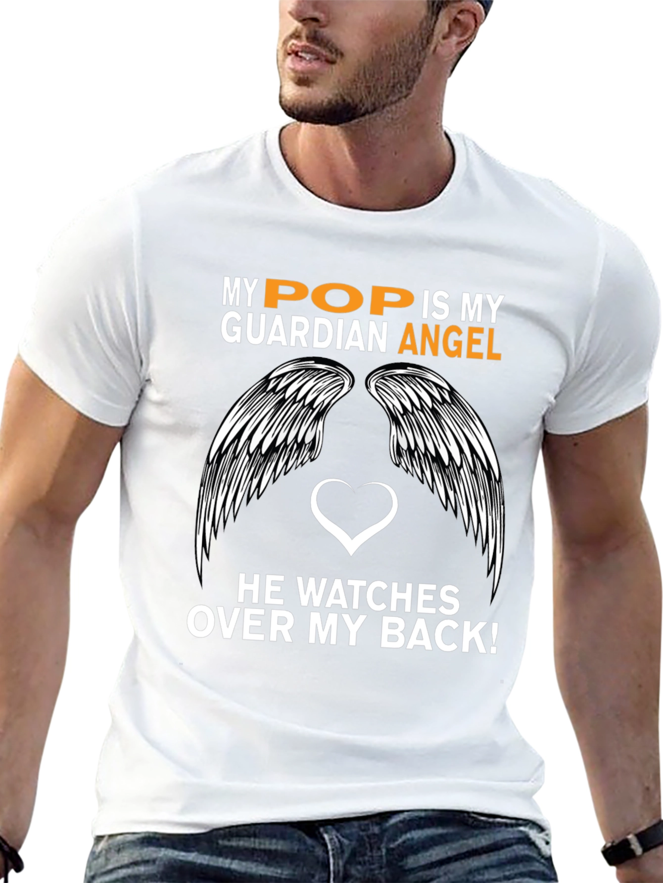 My Pop is My Guardian Angel Graphic T-Shirt