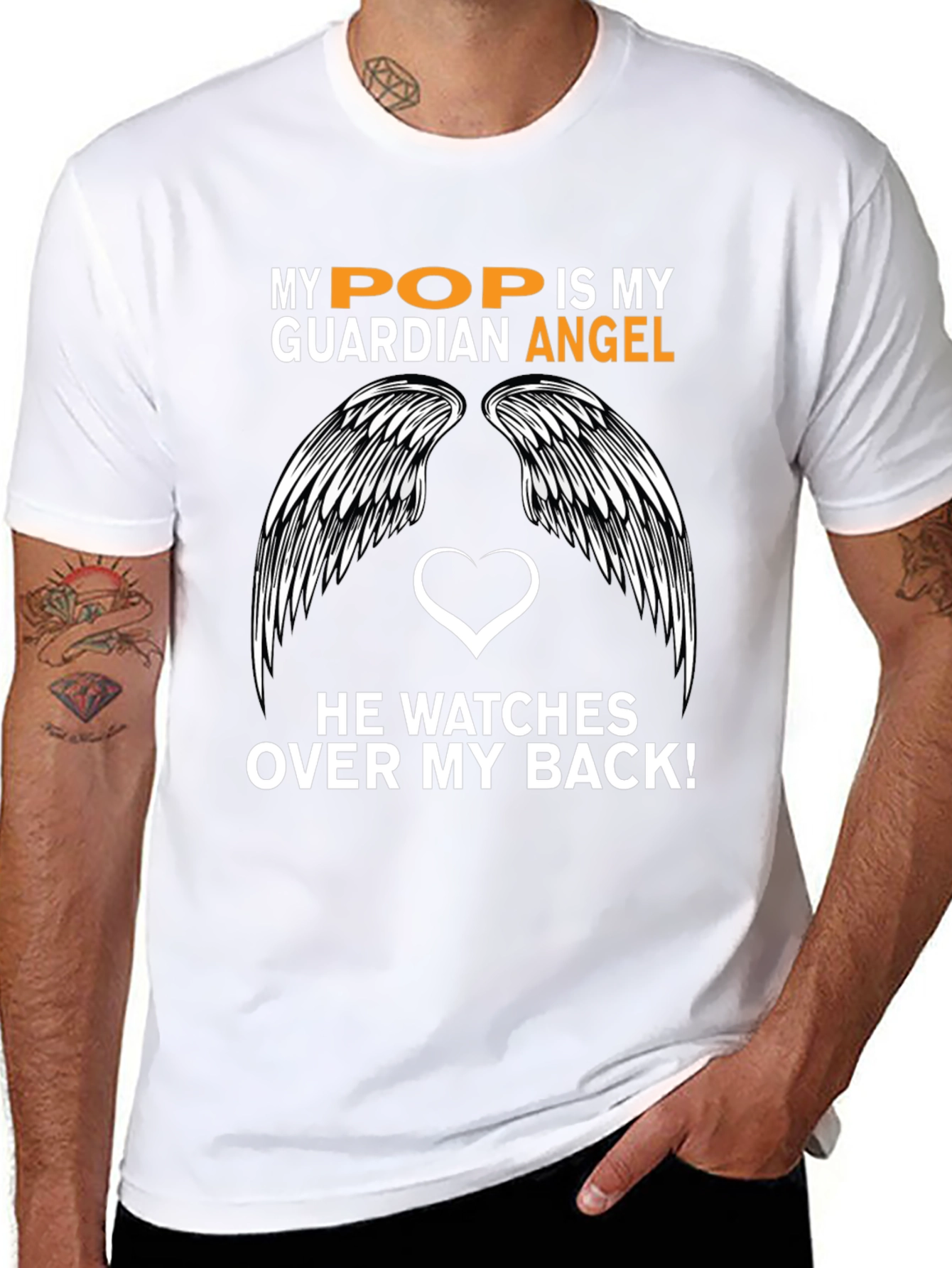 My Pop is My Guardian Angel Graphic T-Shirt