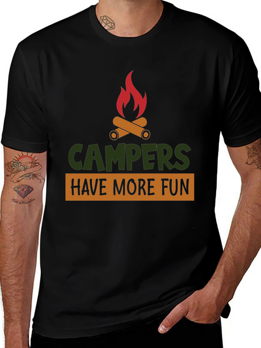 Campers Have More Fun T-Shirt - Black Camping Tee