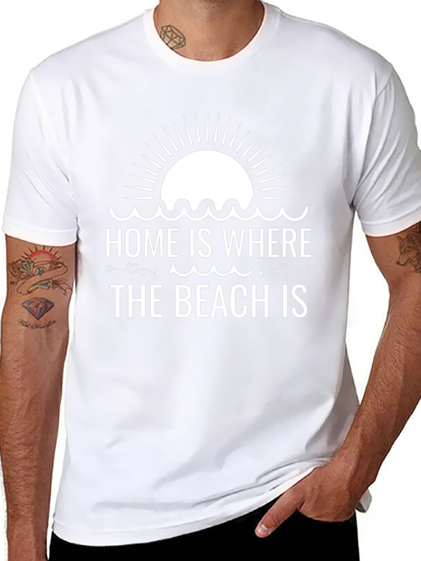 Home is Where the Beach Is Black T-Shirt