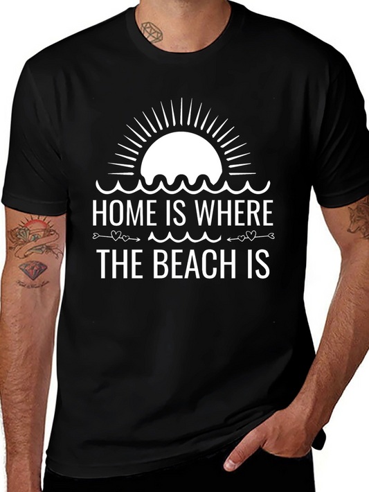 Home is Where the Beach Is Black T-Shirt