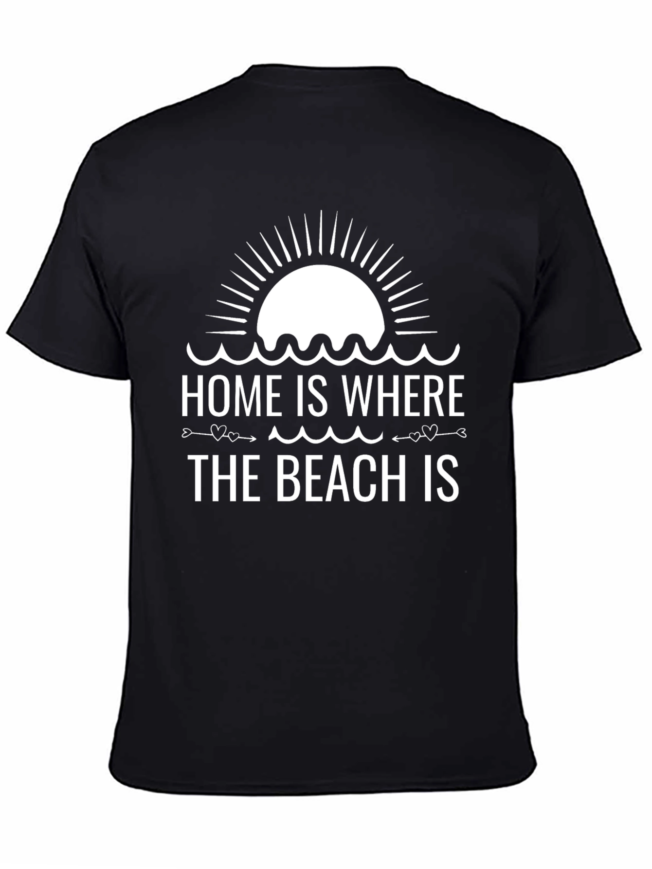 Home is Where the Beach Is Black T-Shirt