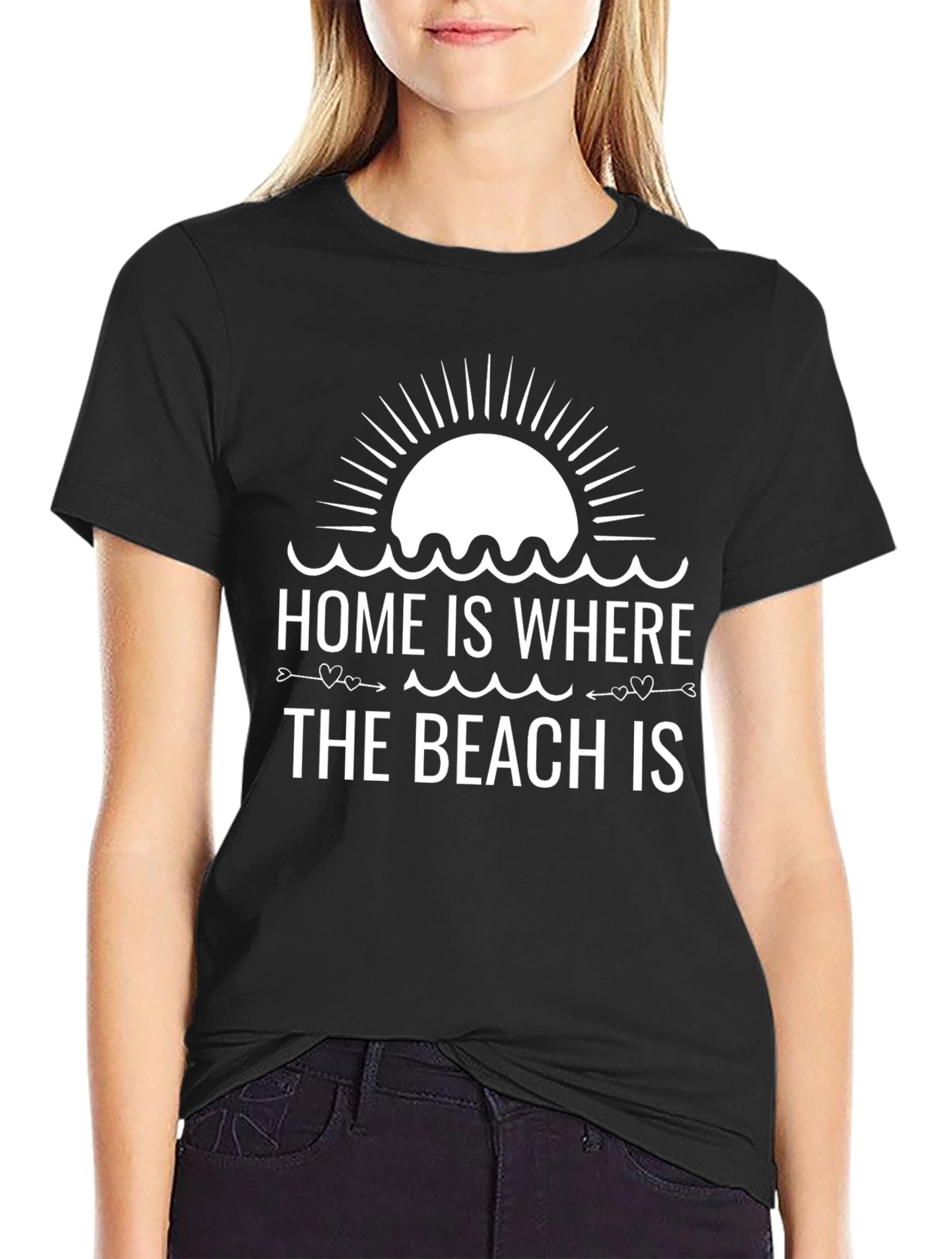 Home is Where the Beach Is Black T-Shirt