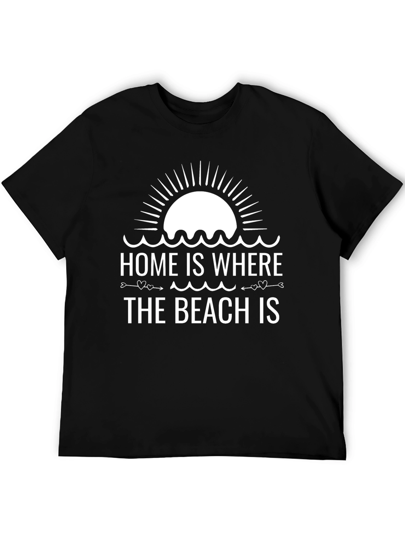 Home is Where the Beach Is Black T-Shirt