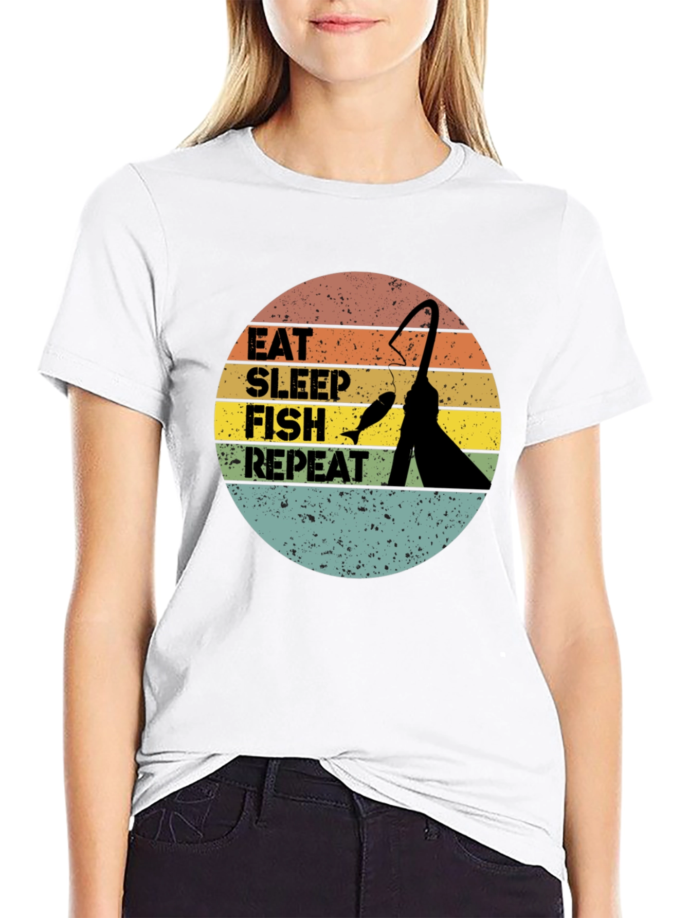 Eat Sleep Fish Repeat Graphic T-Shirt