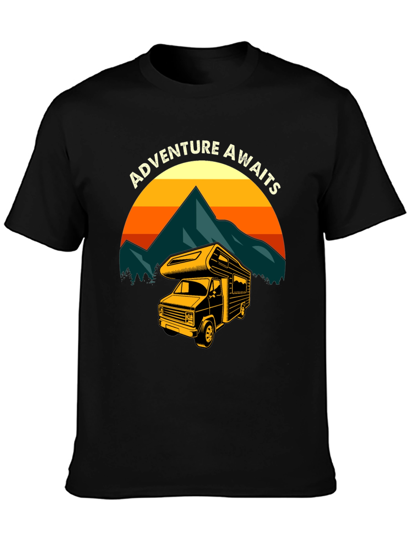 Adventure Awaits Camper Van Graphic T-Shirt