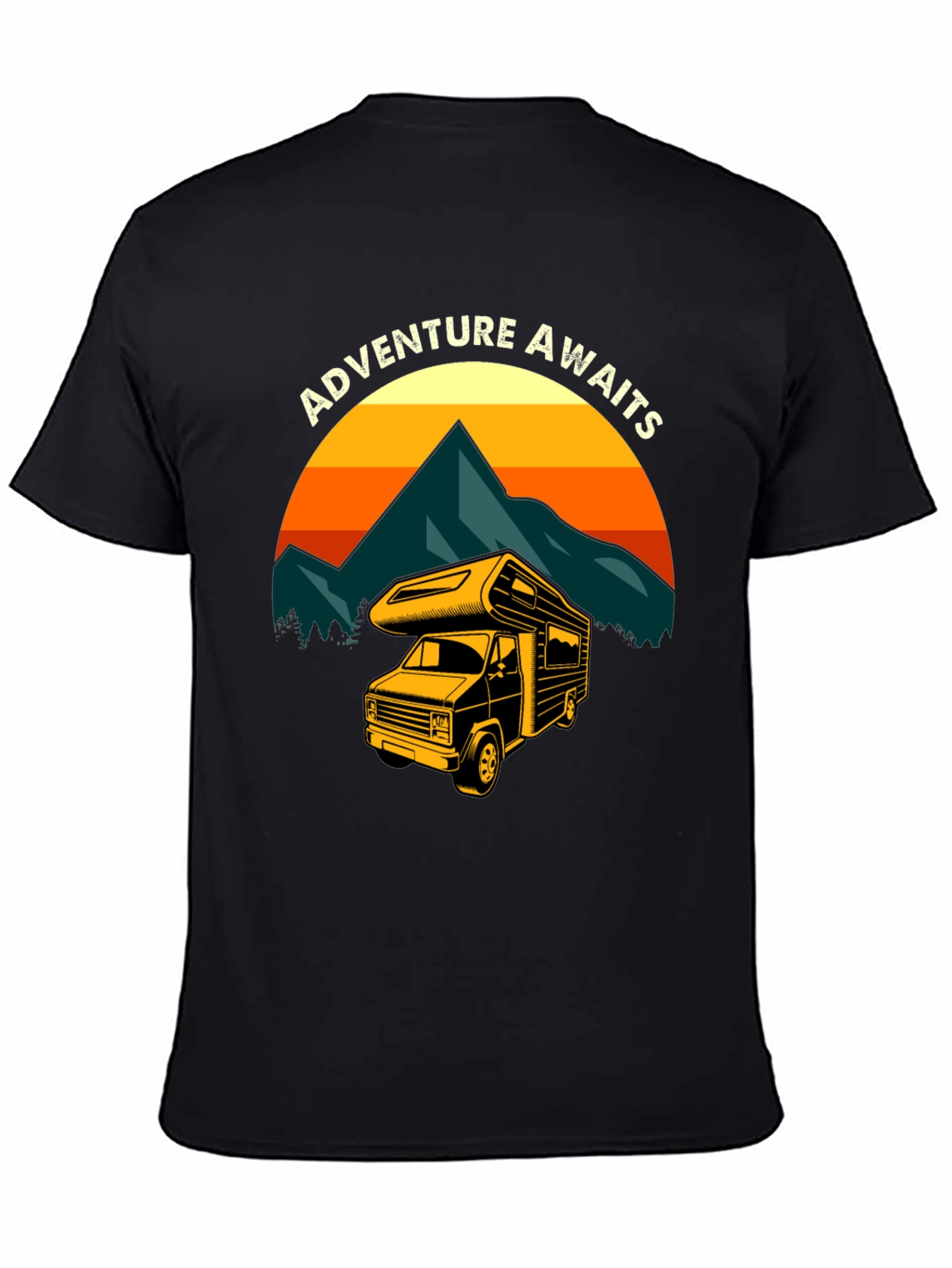 Adventure Awaits Camper Van Graphic T-Shirt