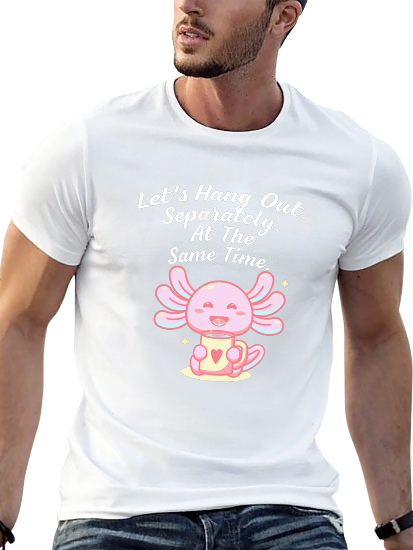 Cute Axolotl in Mug Graphic Tee