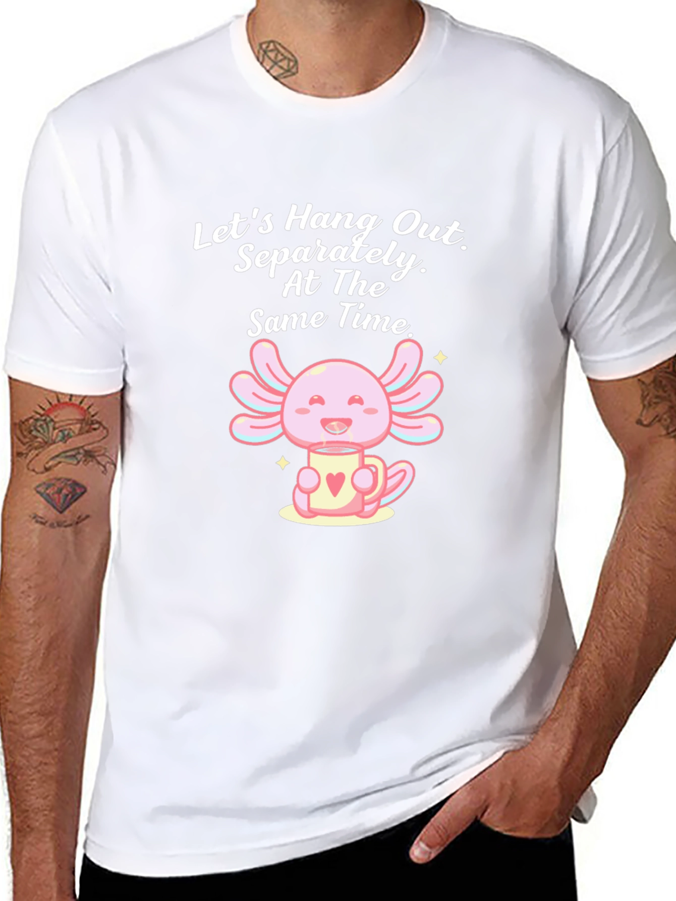 Cute Axolotl in Mug Graphic Tee