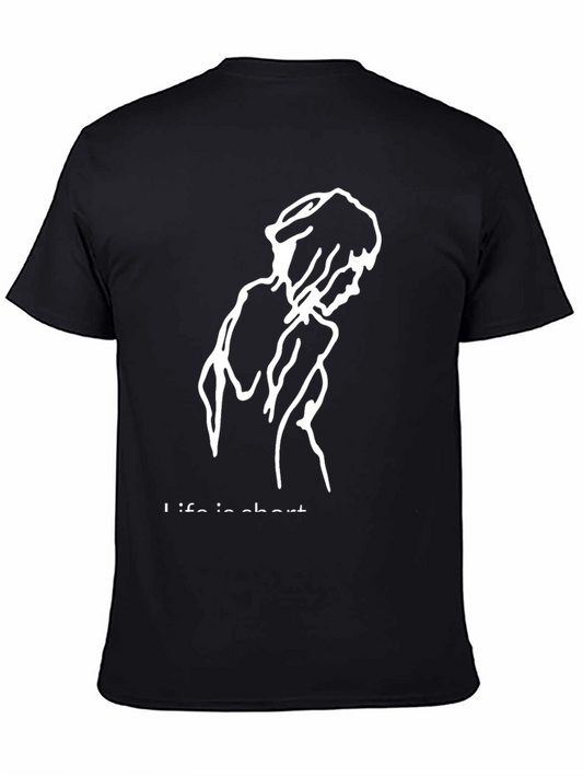 Abstract Art Tee - Life is Short Graphic T-Shirt