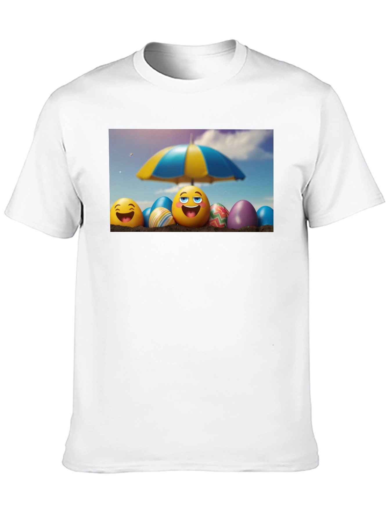 Emoji Beach Day Black T-Shirt