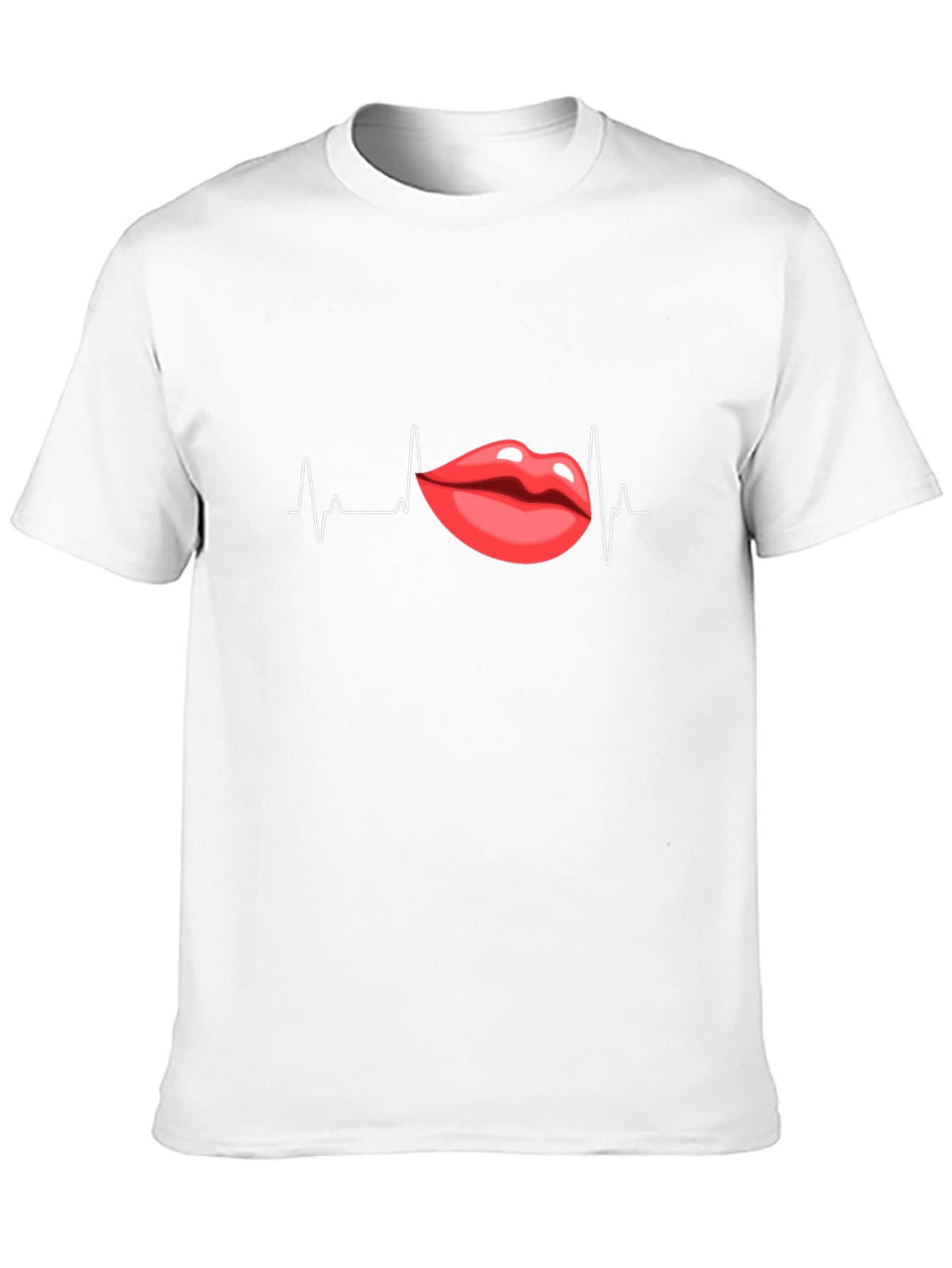 Heartbeat Lips Graphic Black T-Shirt