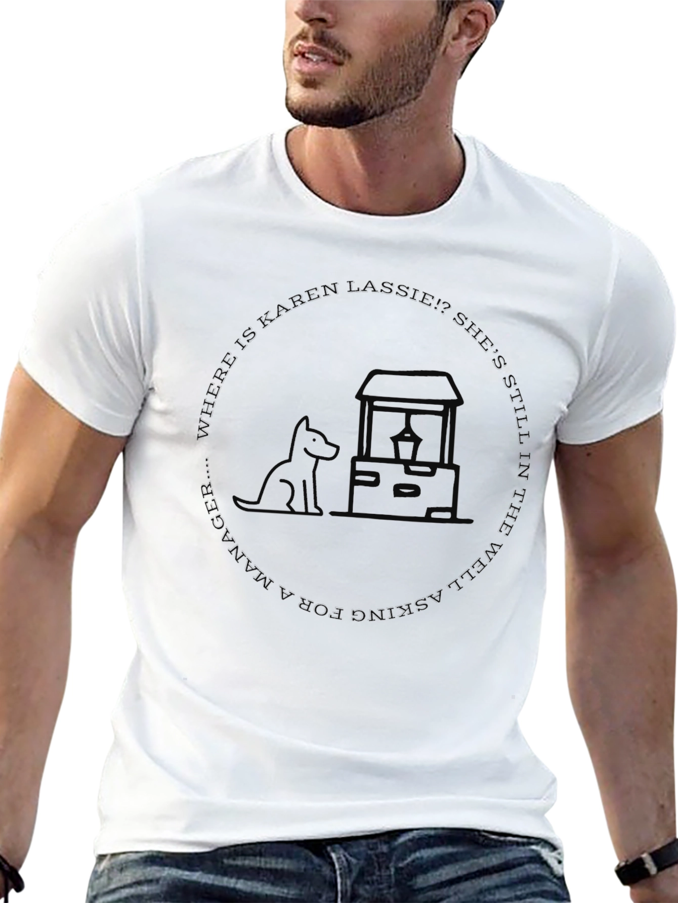 Karen Lassie Dog Black Humor Graphic Tee