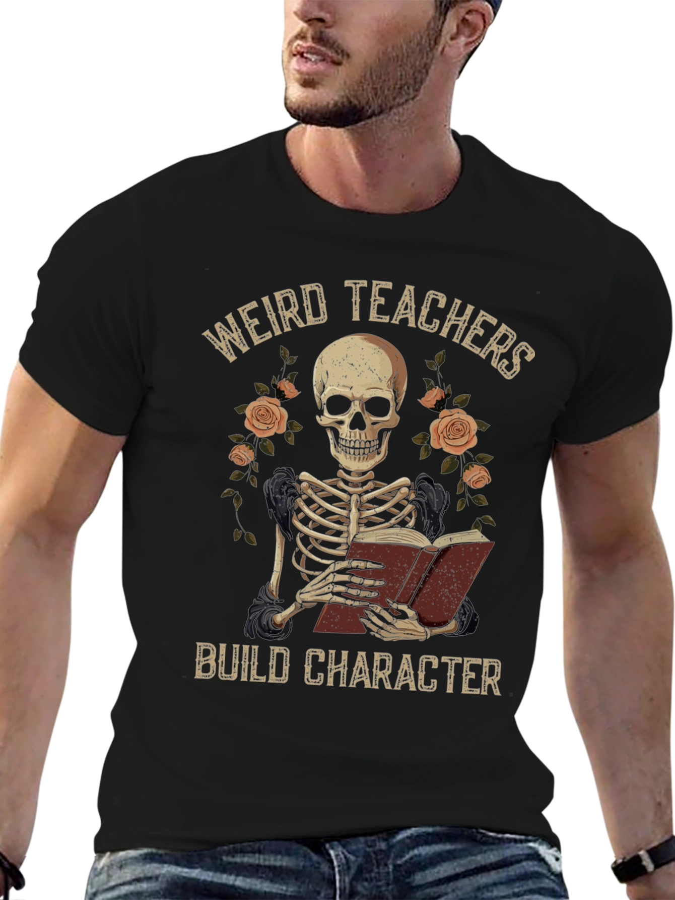 Weird Teachers Build Character Skeleton T-Shirt