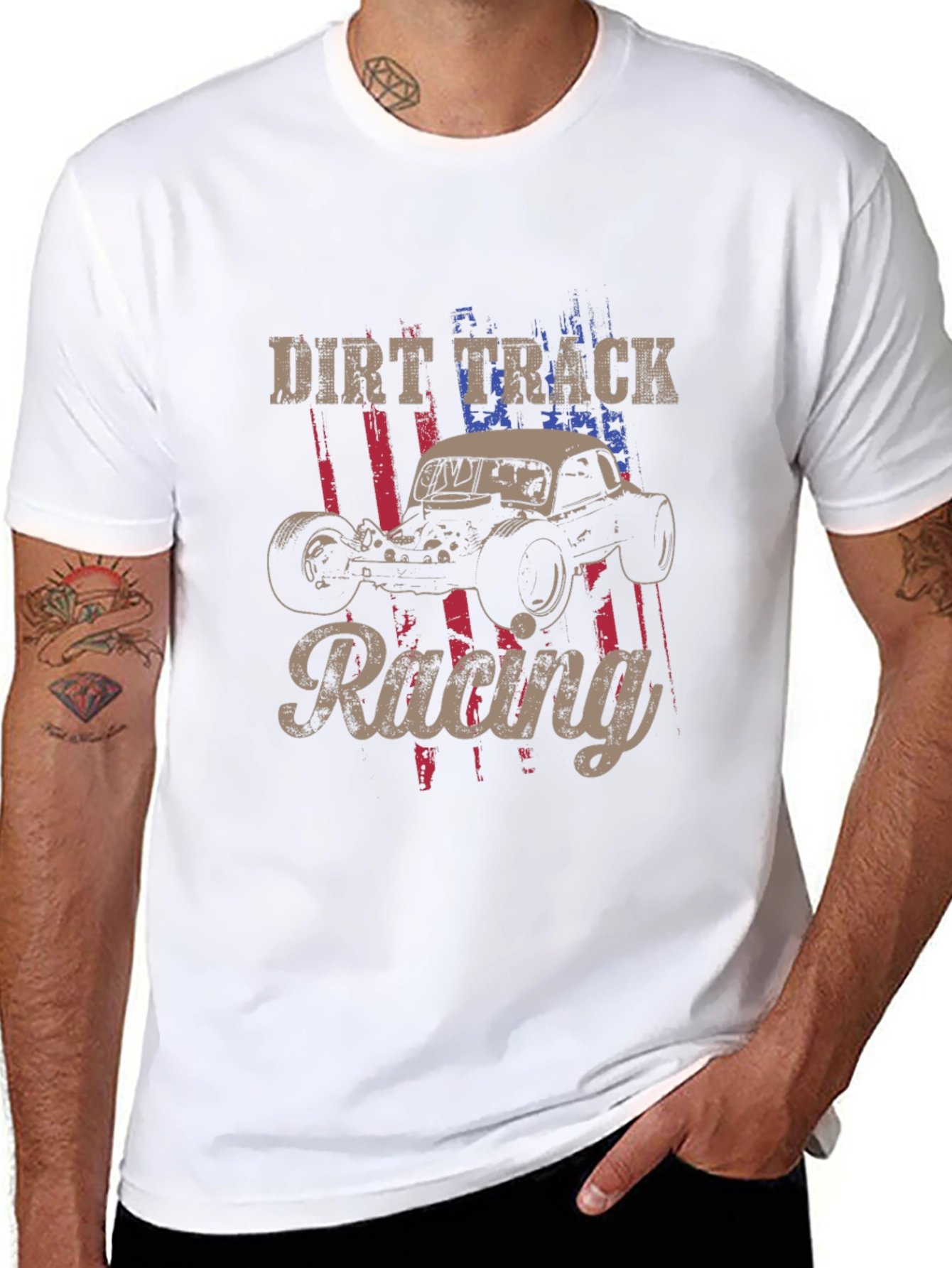 Dirt Track Racing Graphic T-Shirt - Black