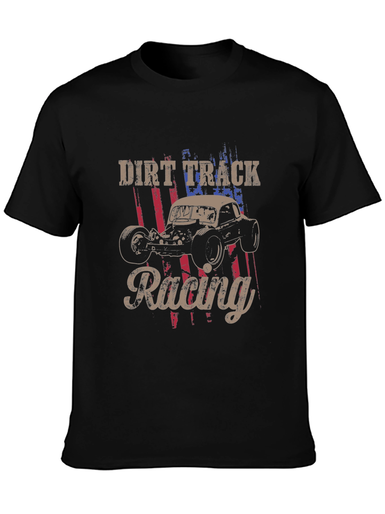 Dirt Track Racing Graphic T-Shirt - Black