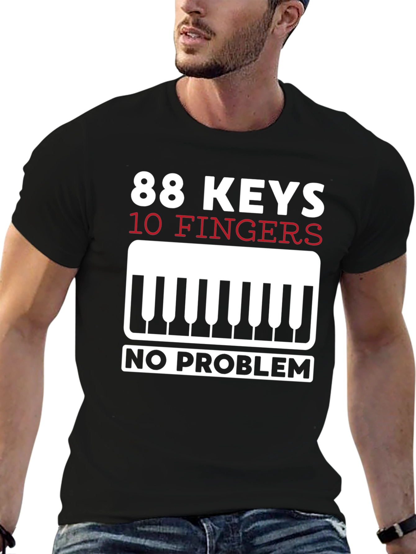 88 Keys 10 Fingers No Problem Novelty T-Shirt