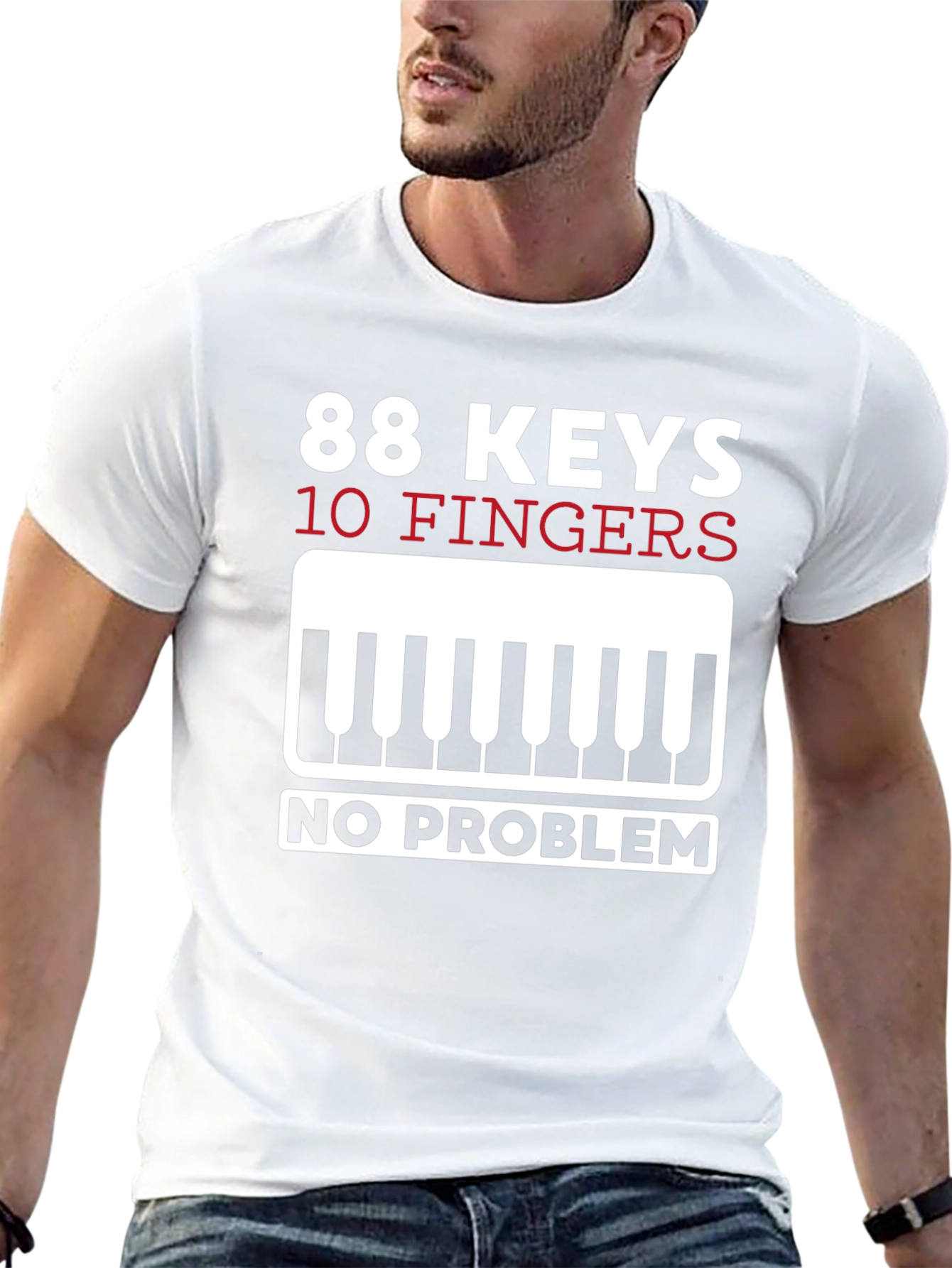 88 Keys 10 Fingers No Problem Novelty T-Shirt
