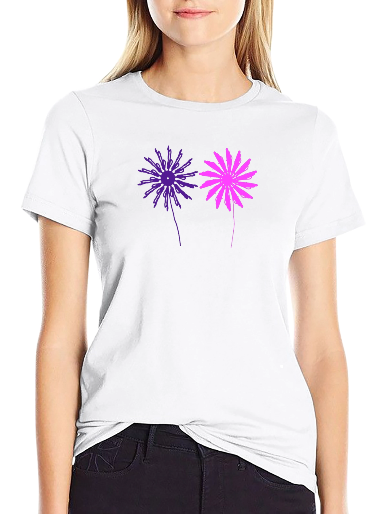 Floral Graphic Tee - Stylish Mens Black T-Shirt
