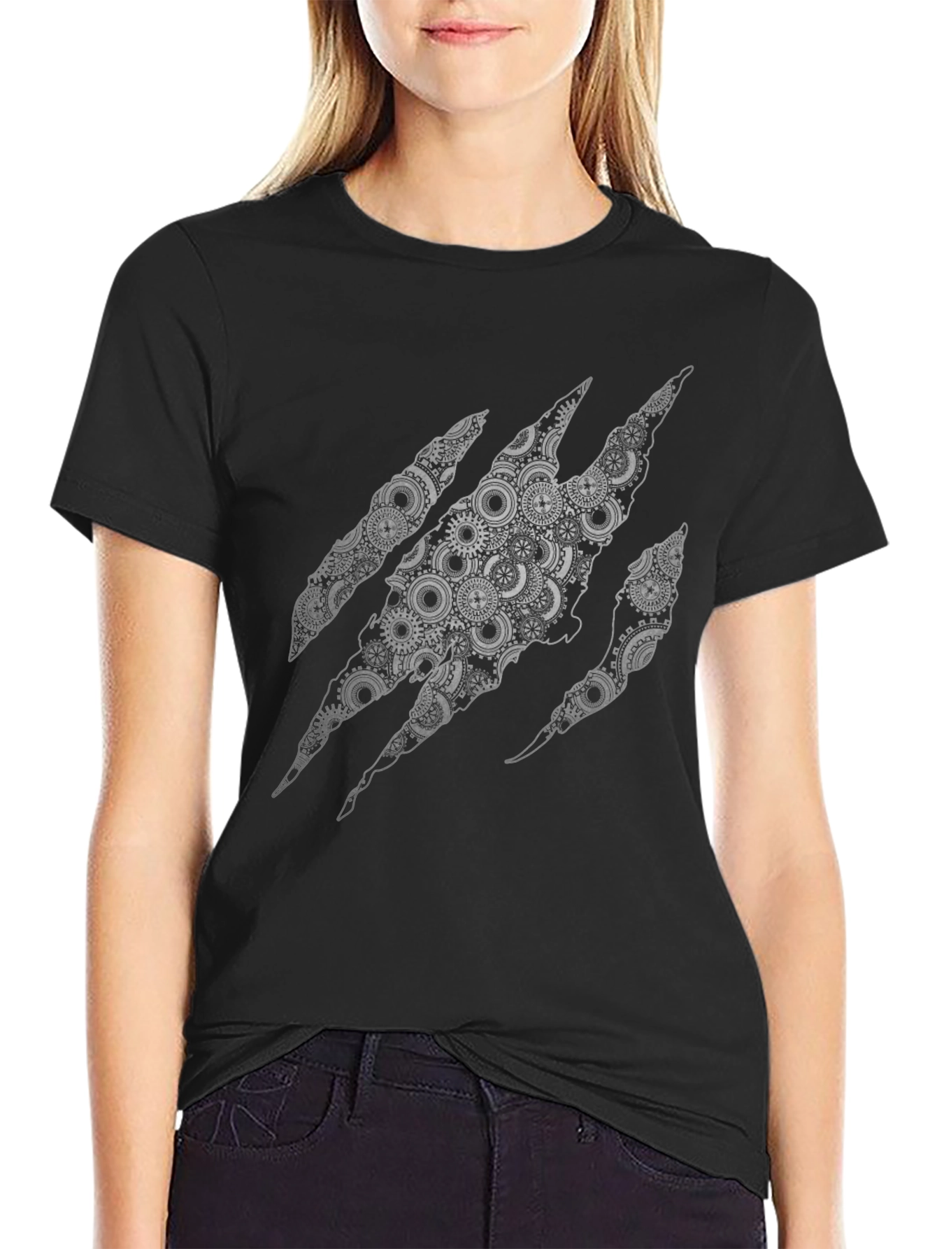 Steampunk Claw T-Shirt - Unique Gear Design