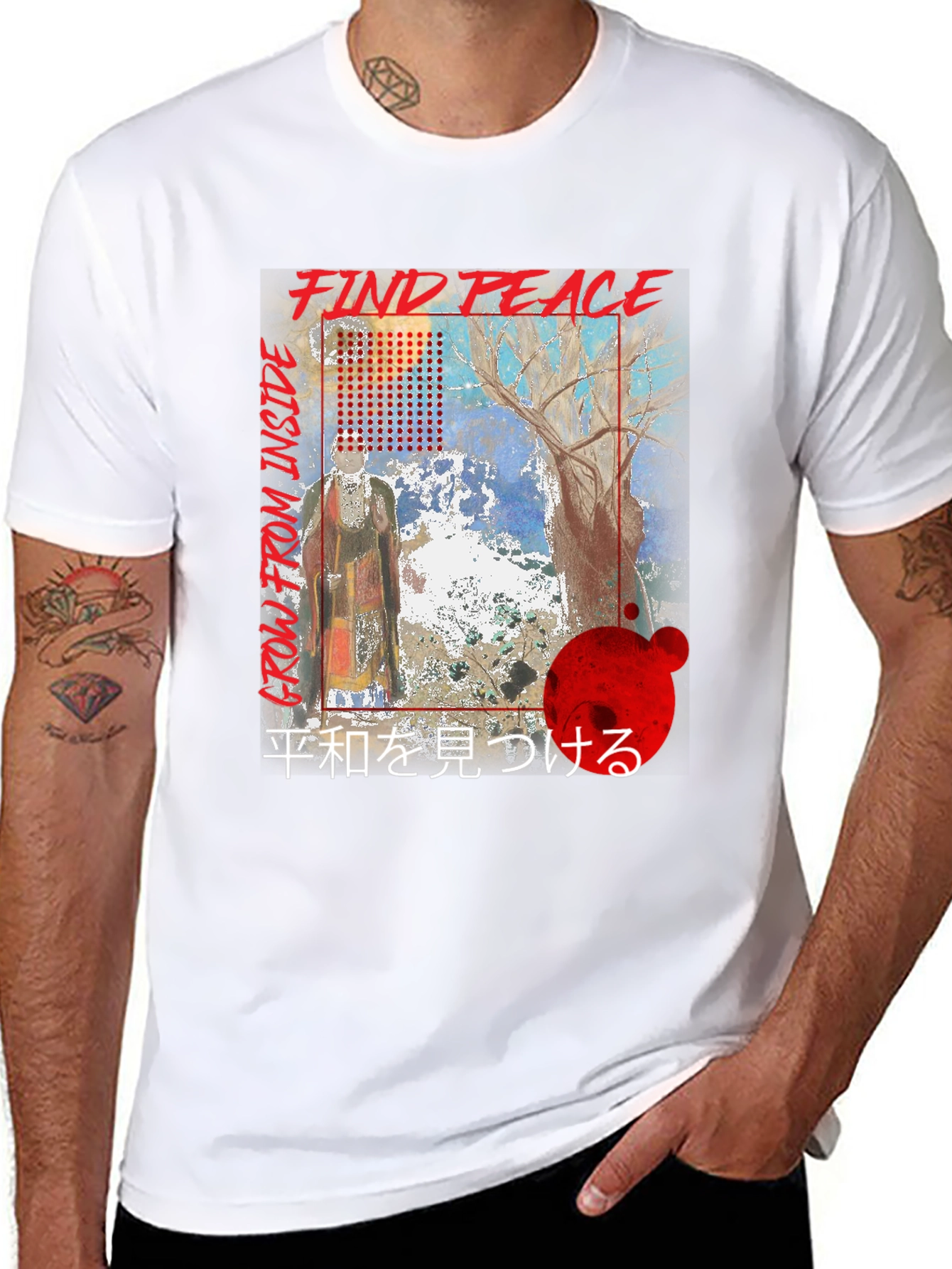 Find Peace Graphic T-Shirt - Black