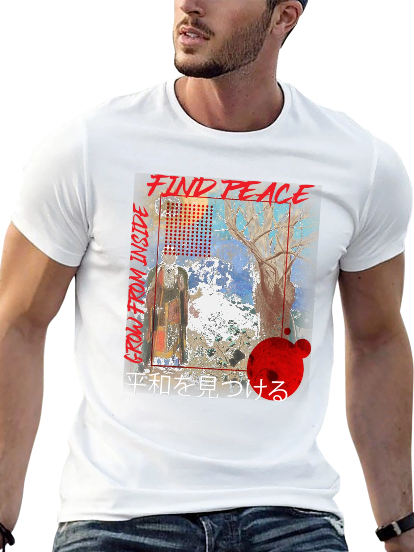 Find Peace Graphic T-Shirt - Black