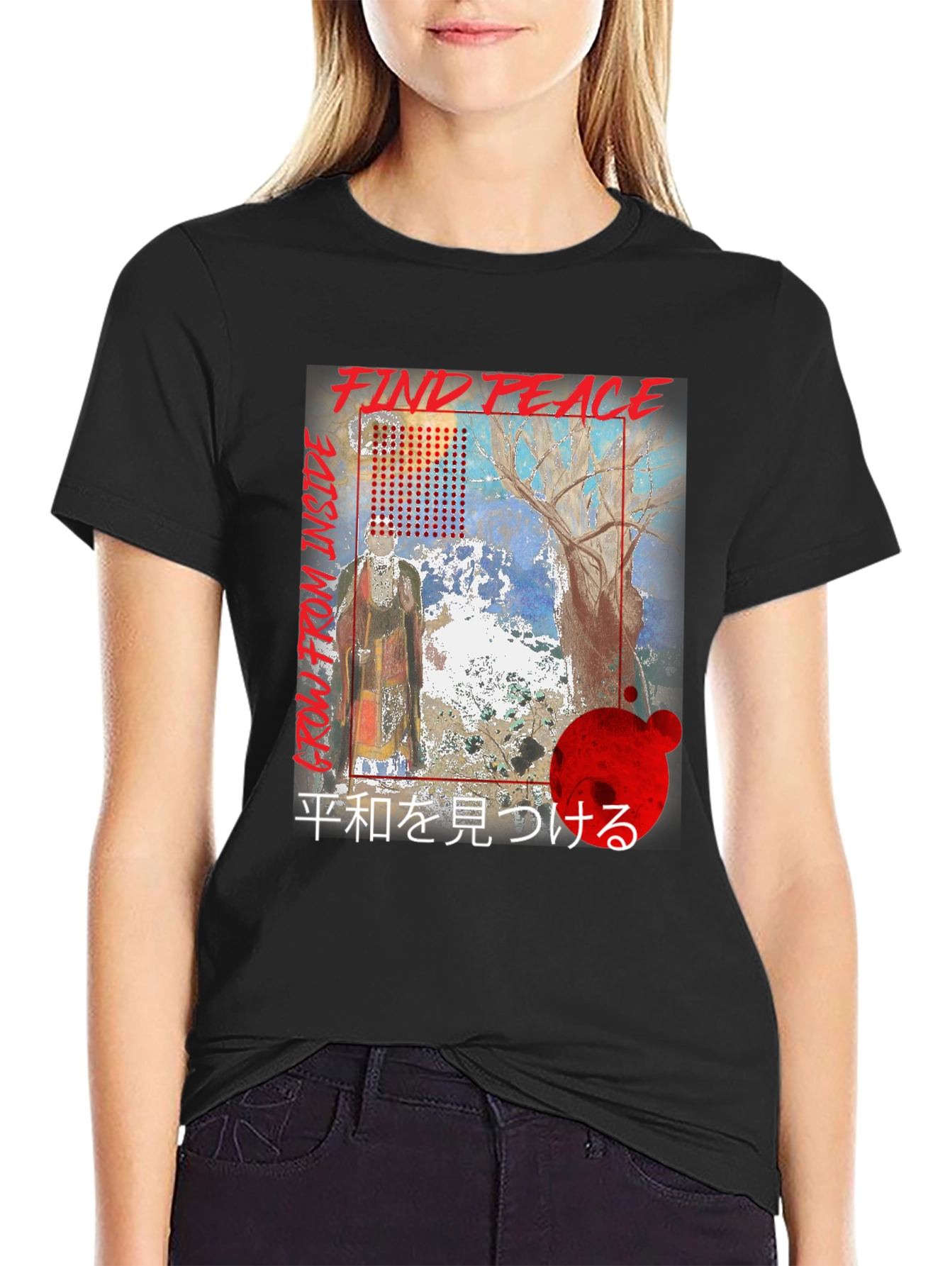 Find Peace Graphic T-Shirt - Black