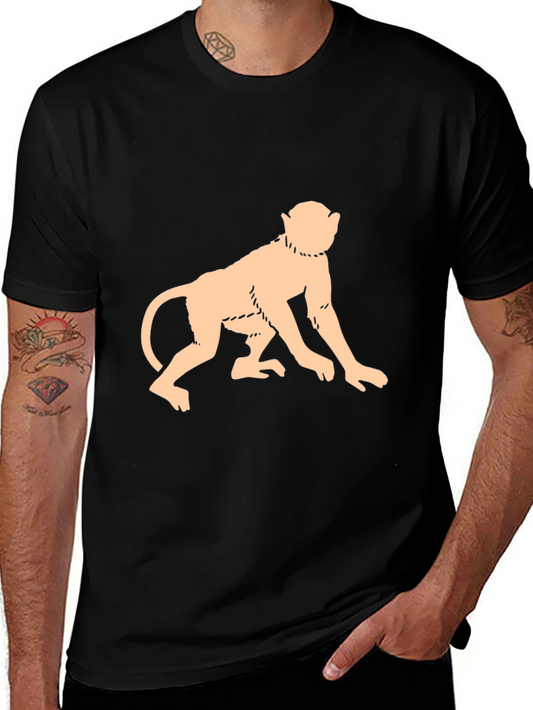 Monkey Graphic Tee - Black Casual T-Shirt