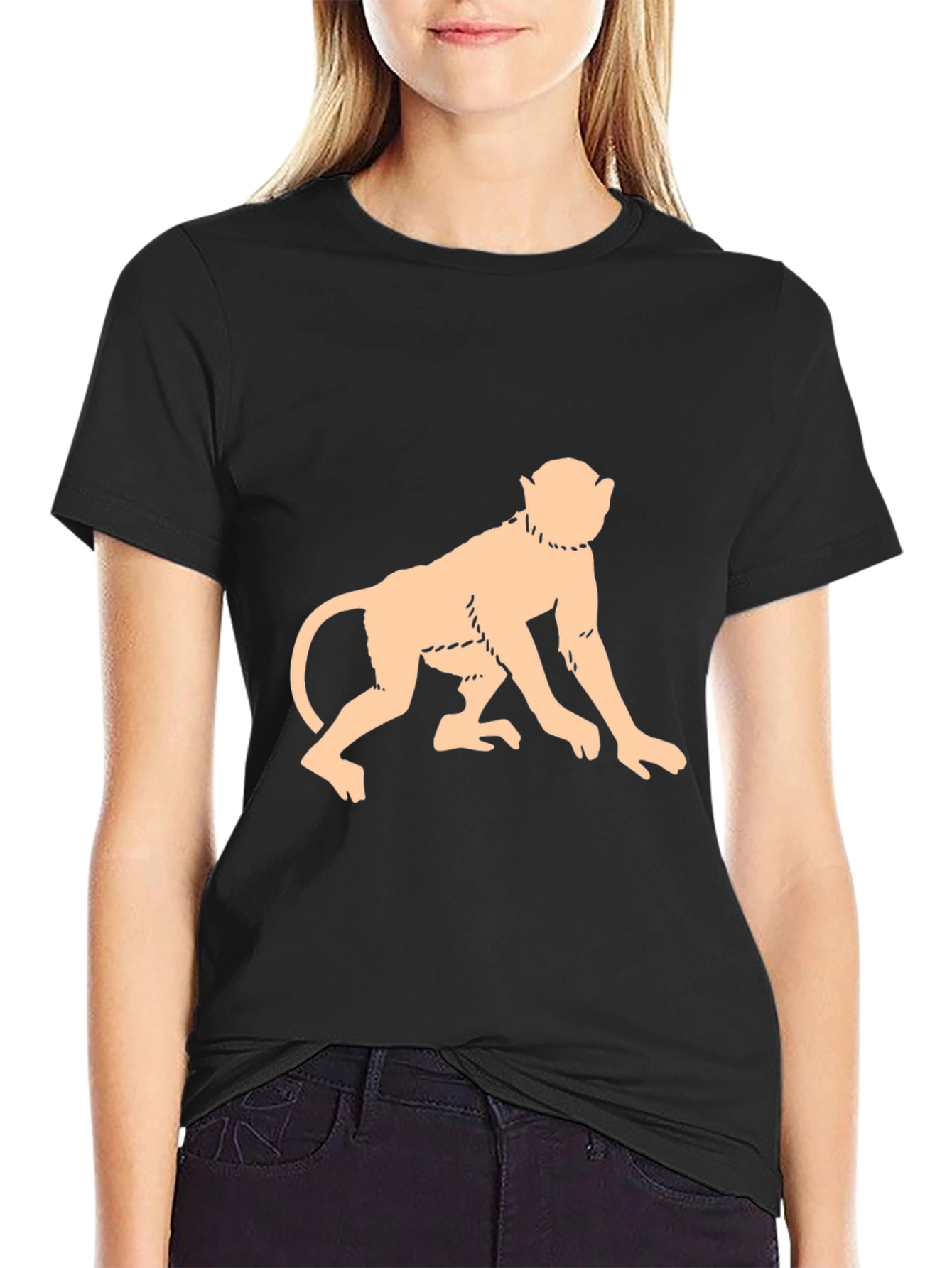 Monkey Graphic Tee - Black Casual T-Shirt