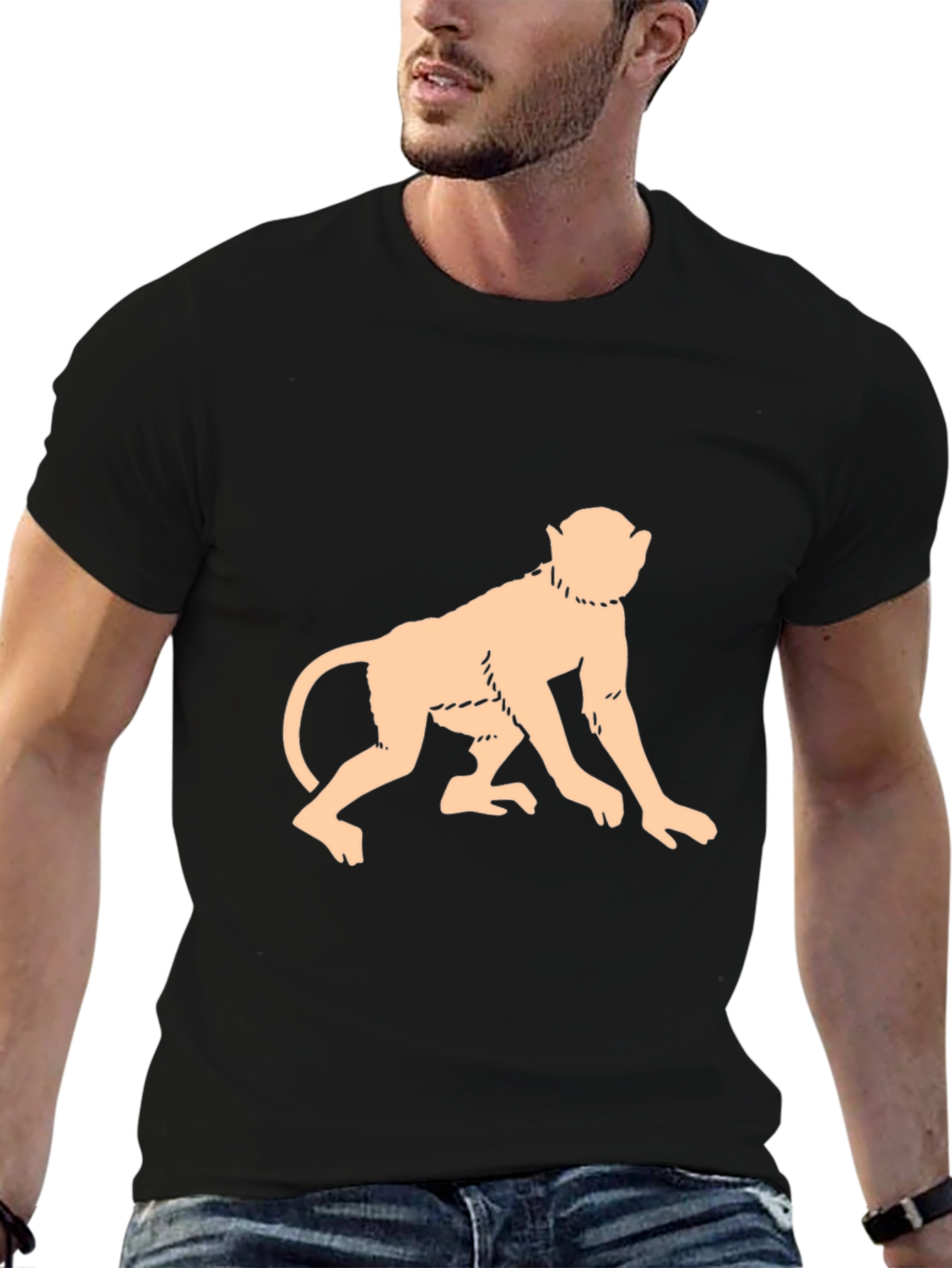 Monkey Graphic Tee - Black Casual T-Shirt