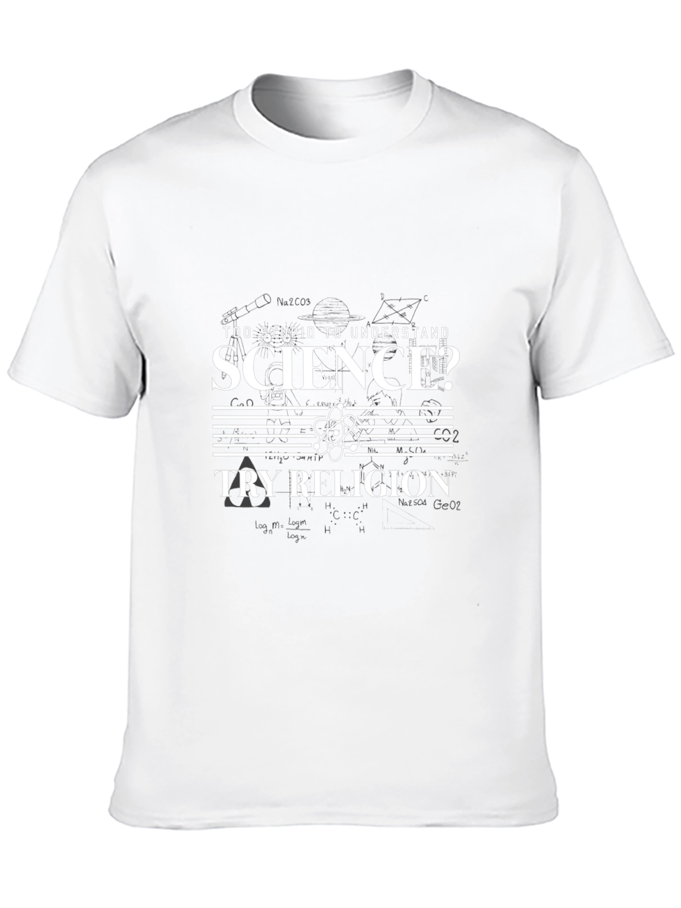 Science vs Religion Black Graphic T-Shirt