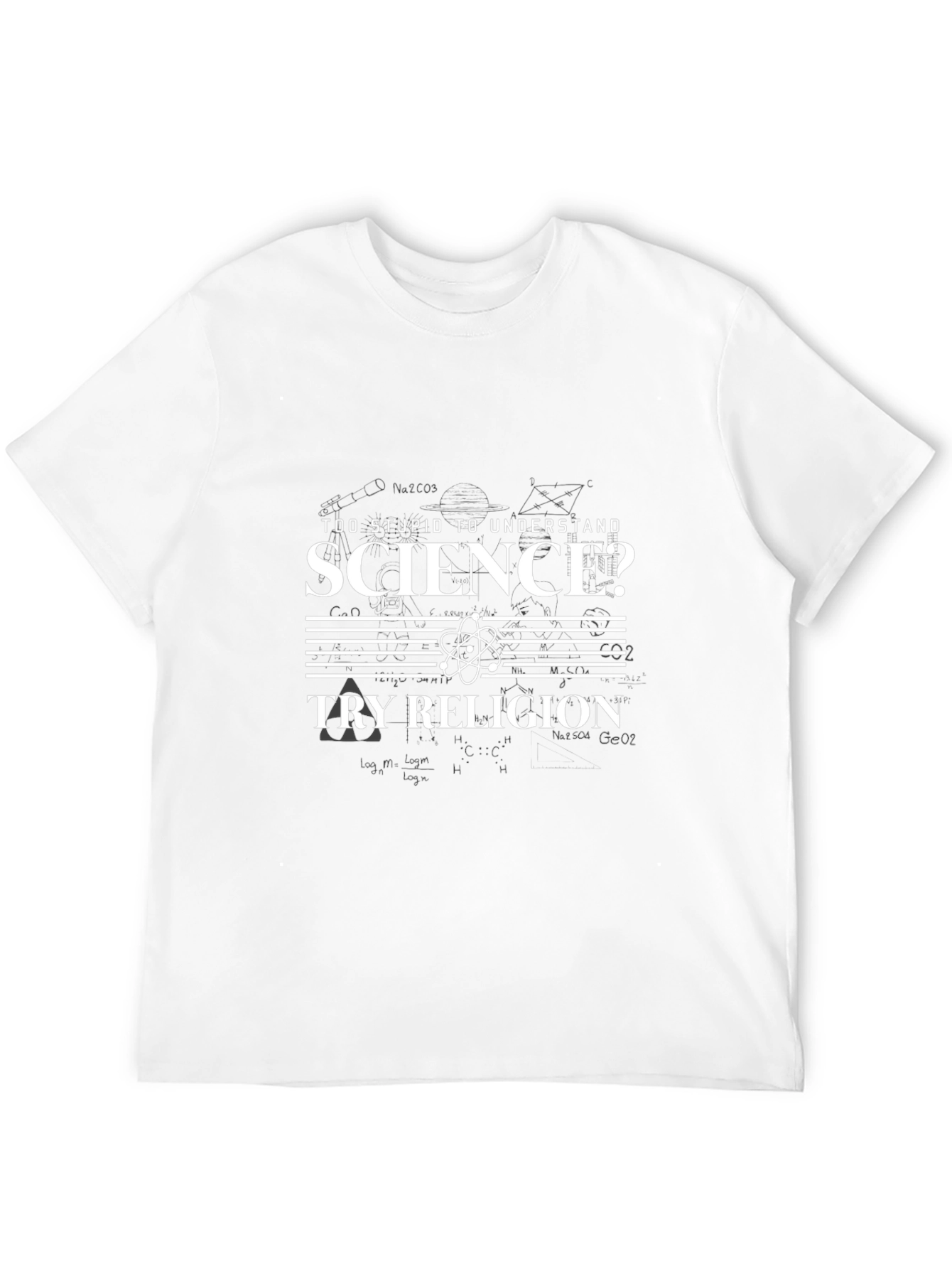 Science vs Religion Black Graphic T-Shirt