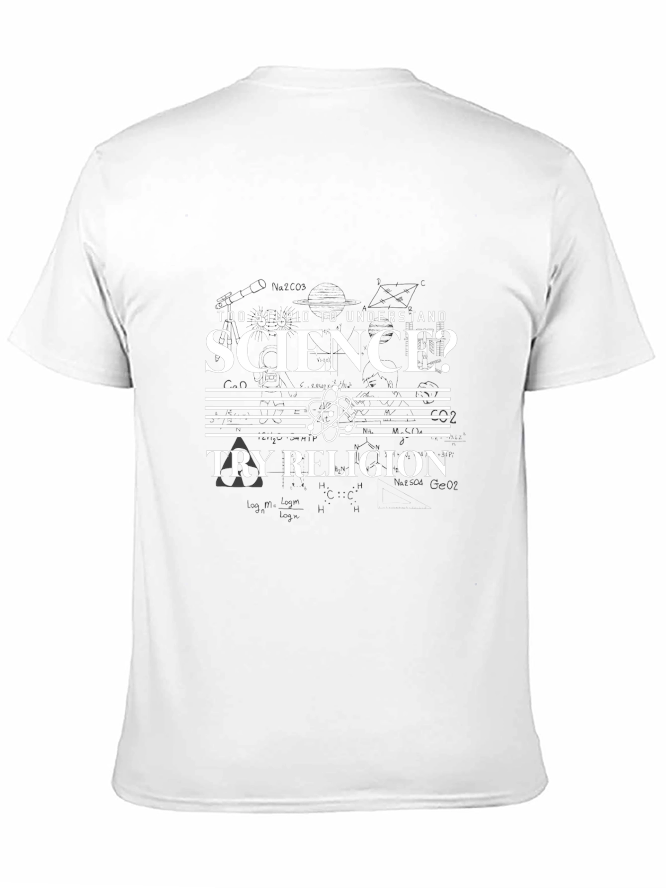 Science vs Religion Black Graphic T-Shirt