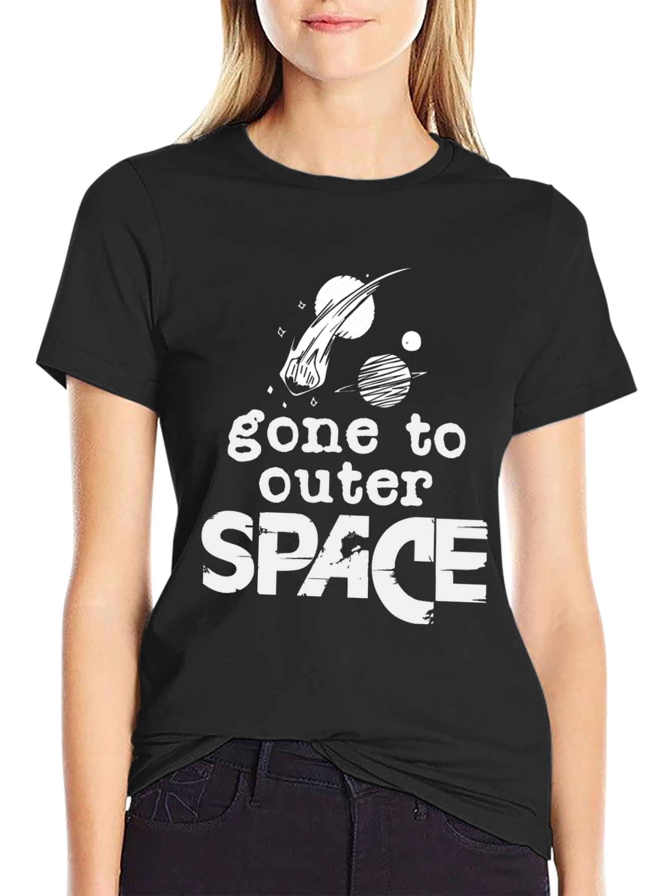 Gone to Outer Space T-Shirt | Black Graphic Tee