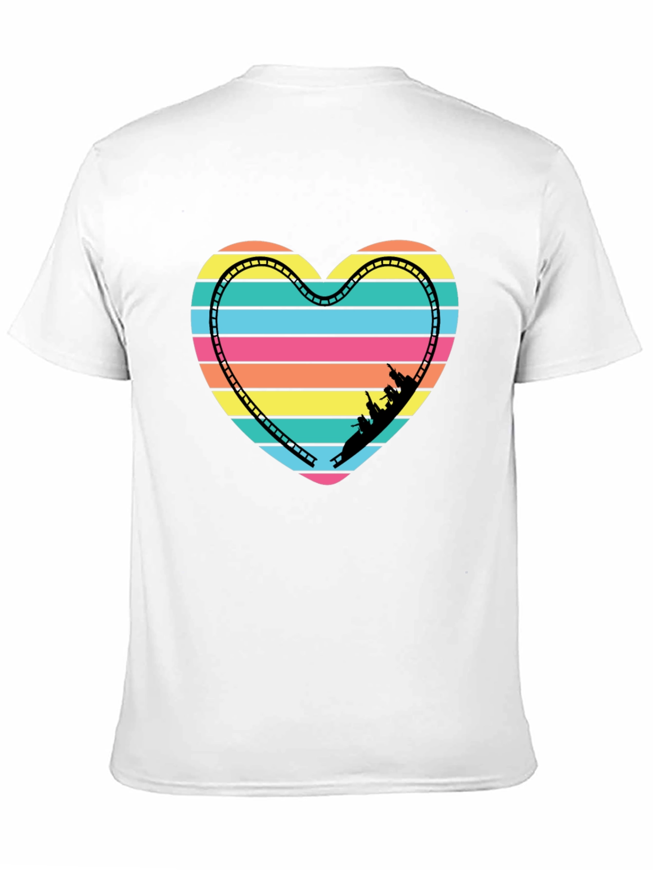 Retro Rollercoaster Heart Graphic Tee