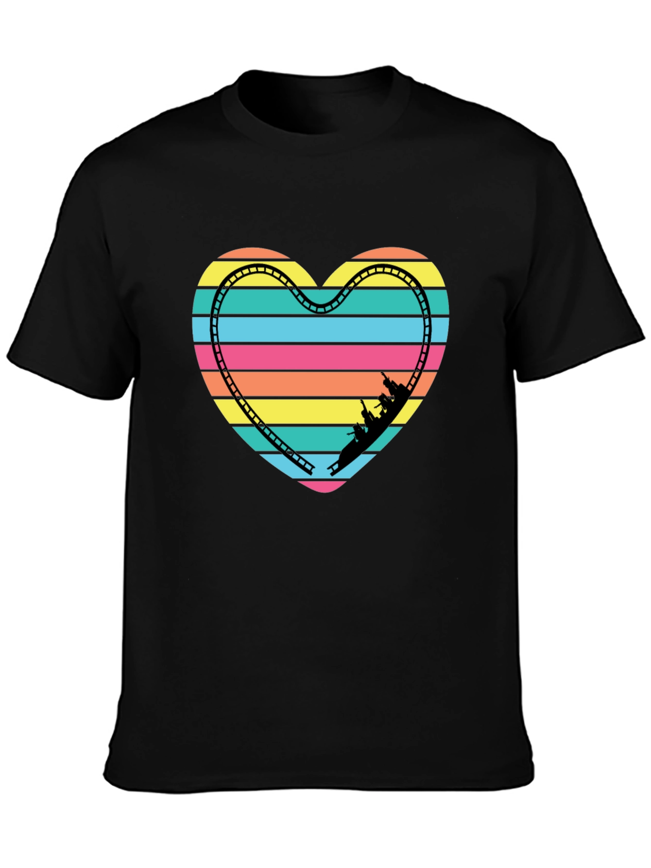 Retro Rollercoaster Heart Graphic Tee