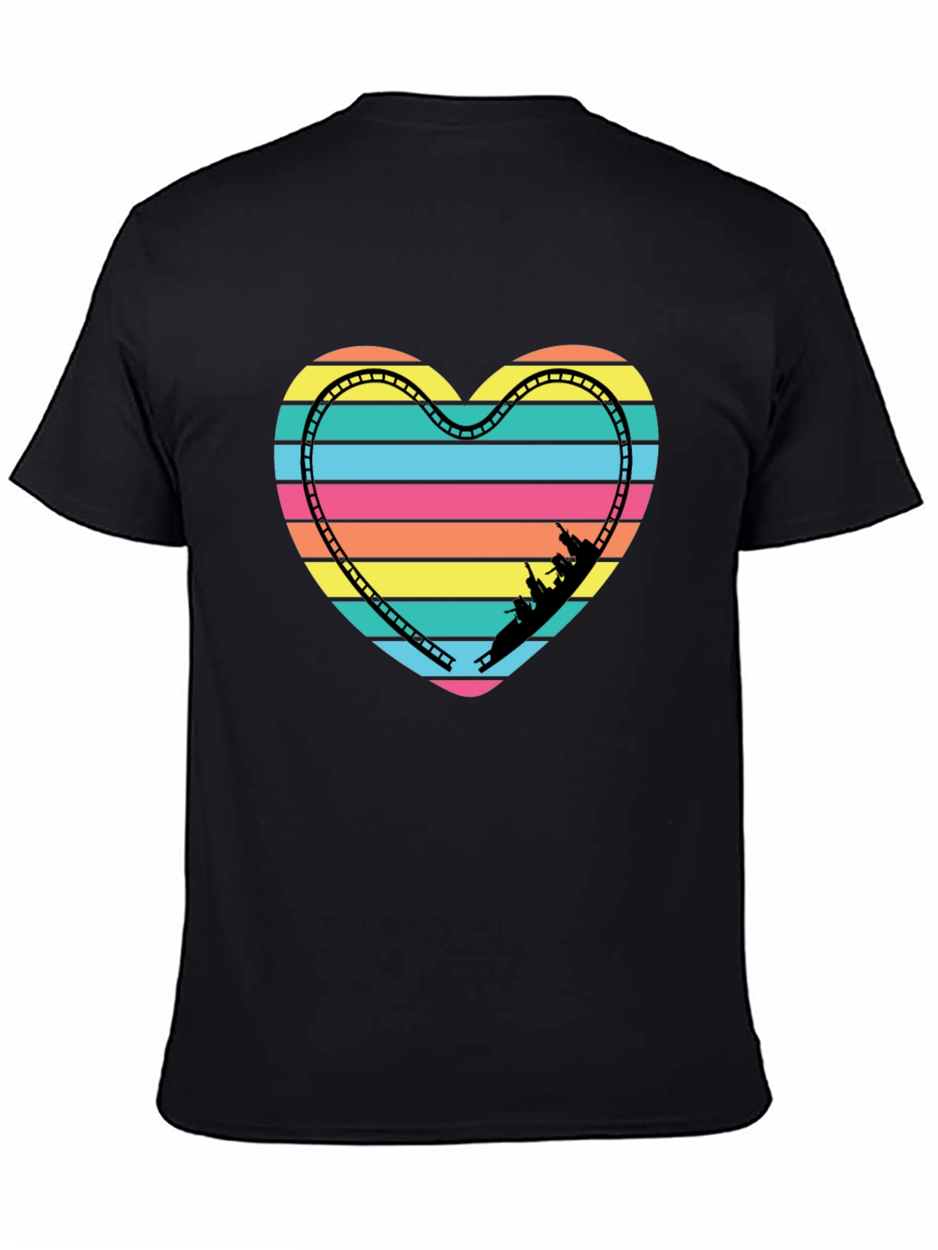 Retro Rollercoaster Heart Graphic Tee
