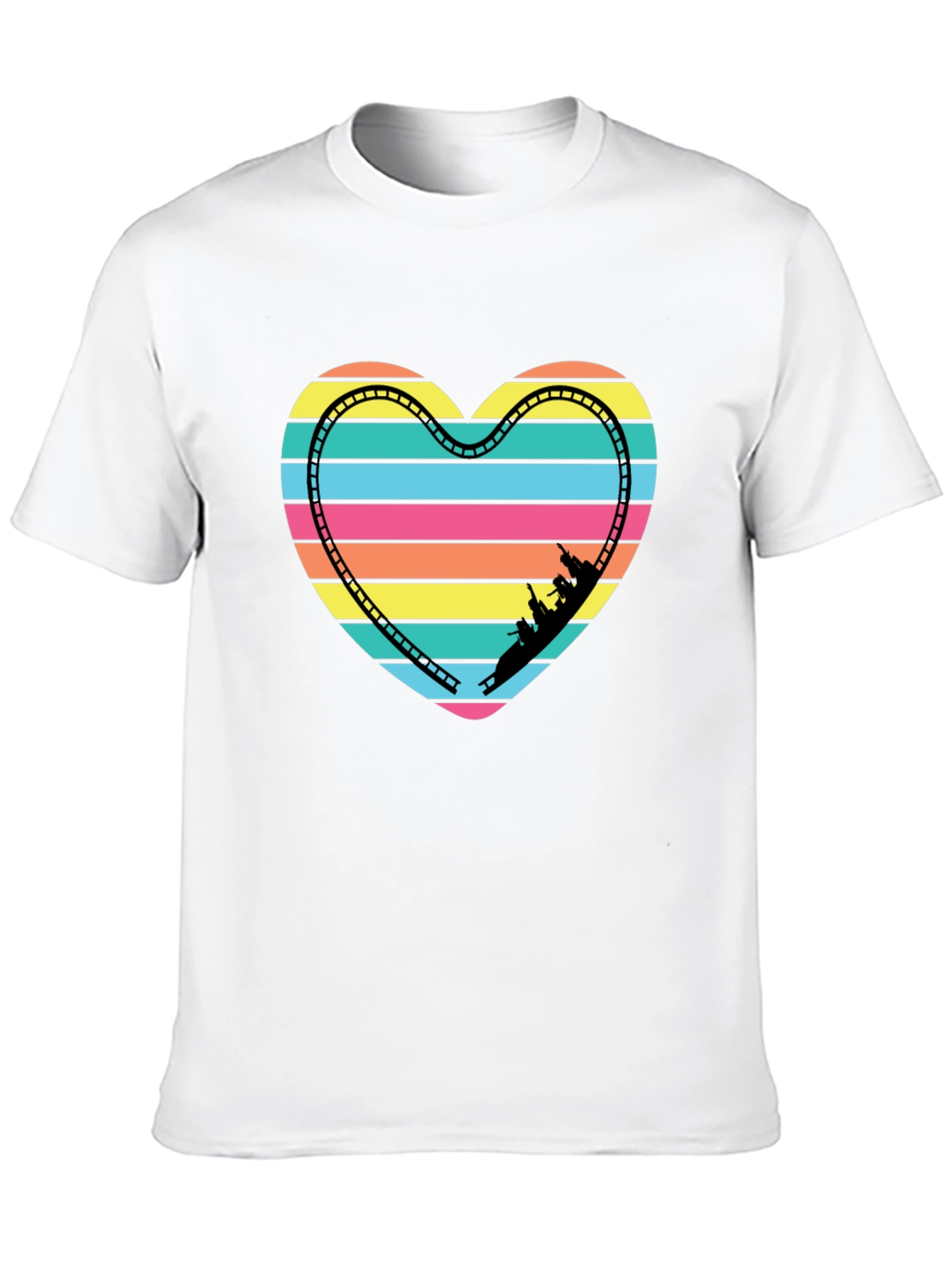Retro Rollercoaster Heart Graphic Tee