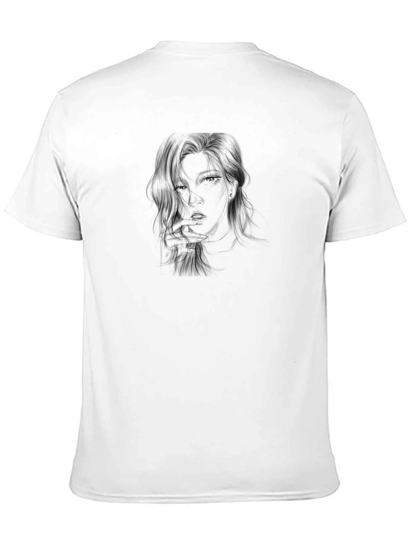 Black Graphic Tee - Woman Portrait Design