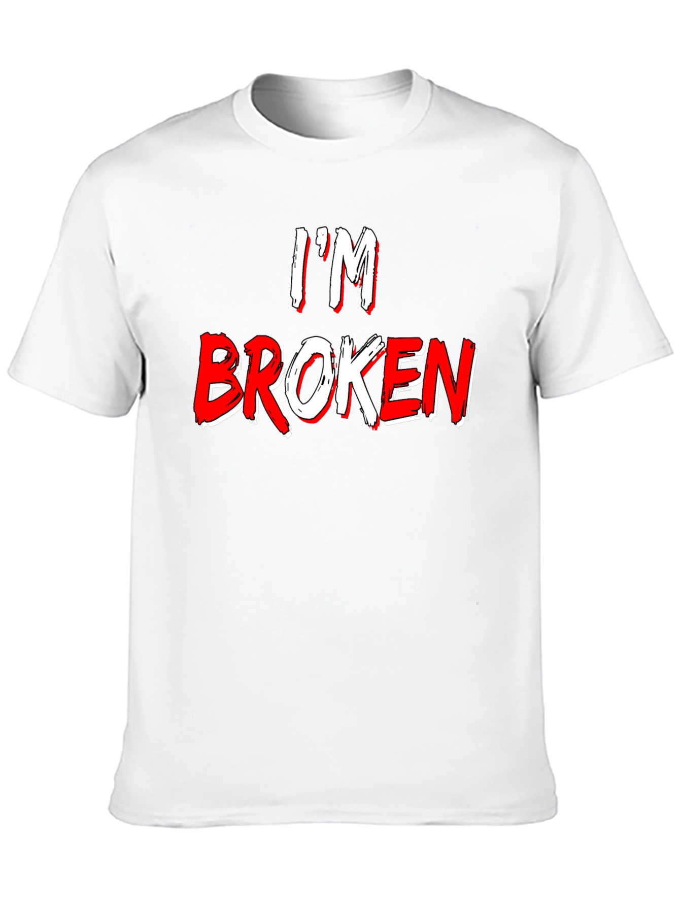 Im Broken Graphic Tee - Black Crew Neck T-Shirt