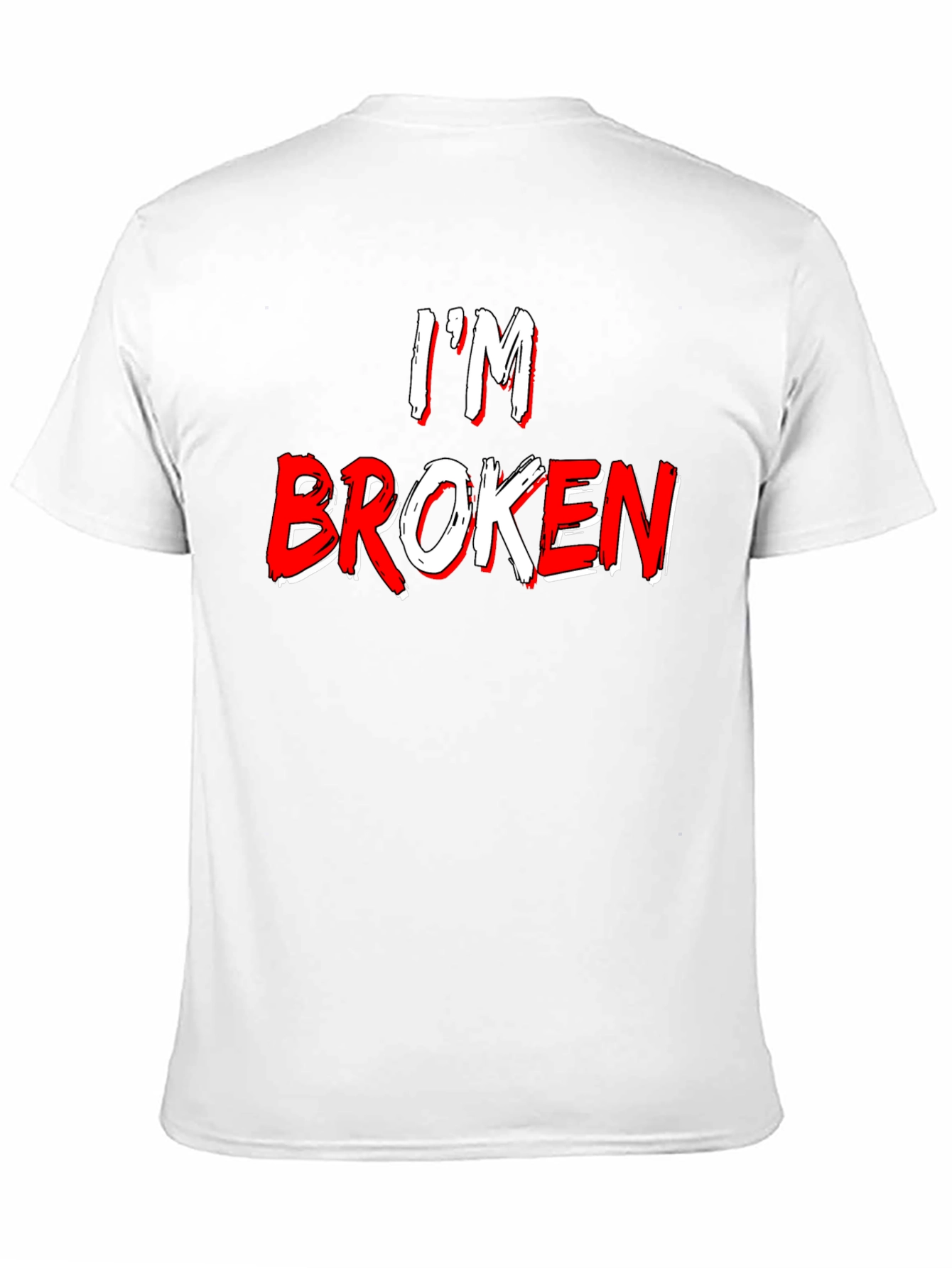 Im Broken Graphic Tee - Black Crew Neck T-Shirt
