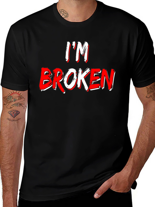 Im Broken Graphic Tee - Black Crew Neck T-Shirt