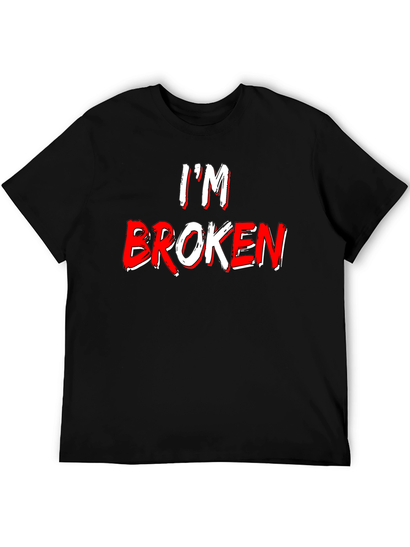 Im Broken Graphic Tee - Black Crew Neck T-Shirt