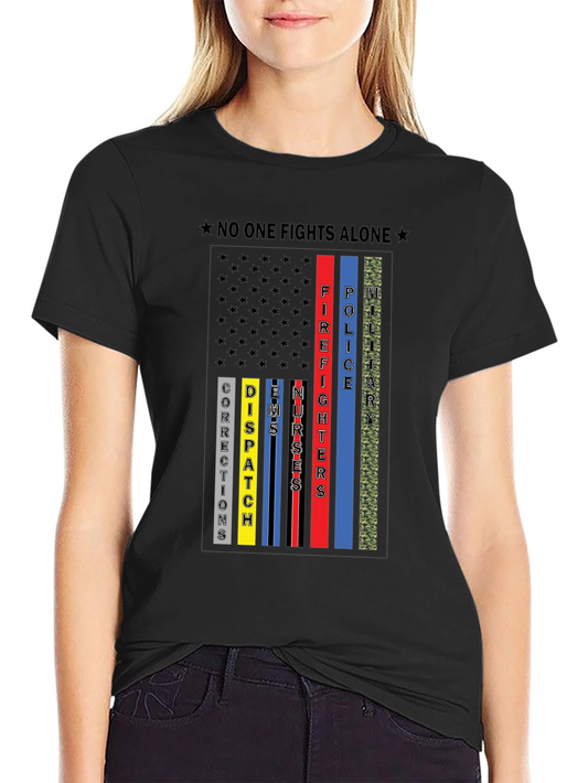 No One Fights Alone First Responder T-Shirt