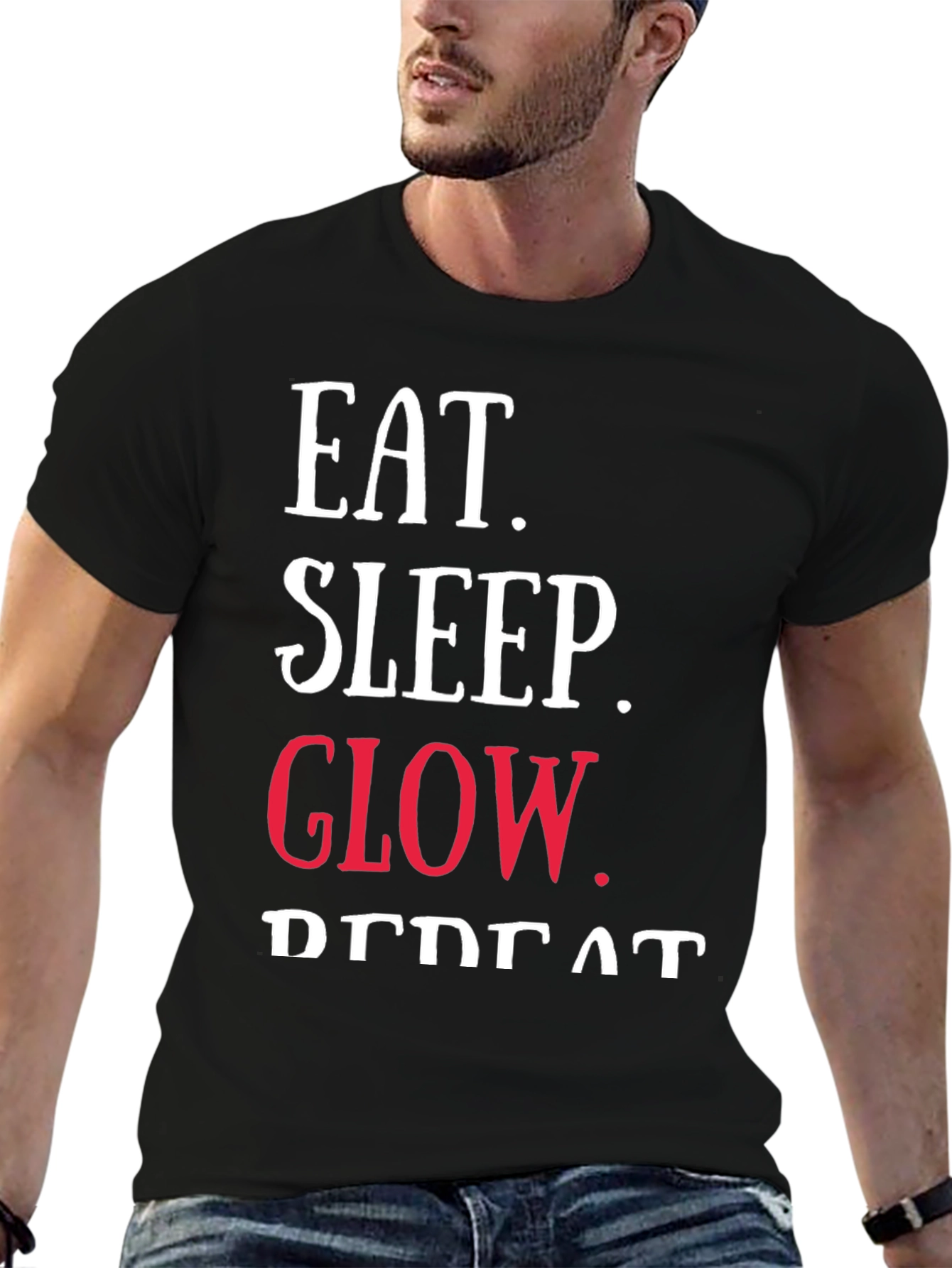 Eat Sleep Glow Repeat Graphic Tee