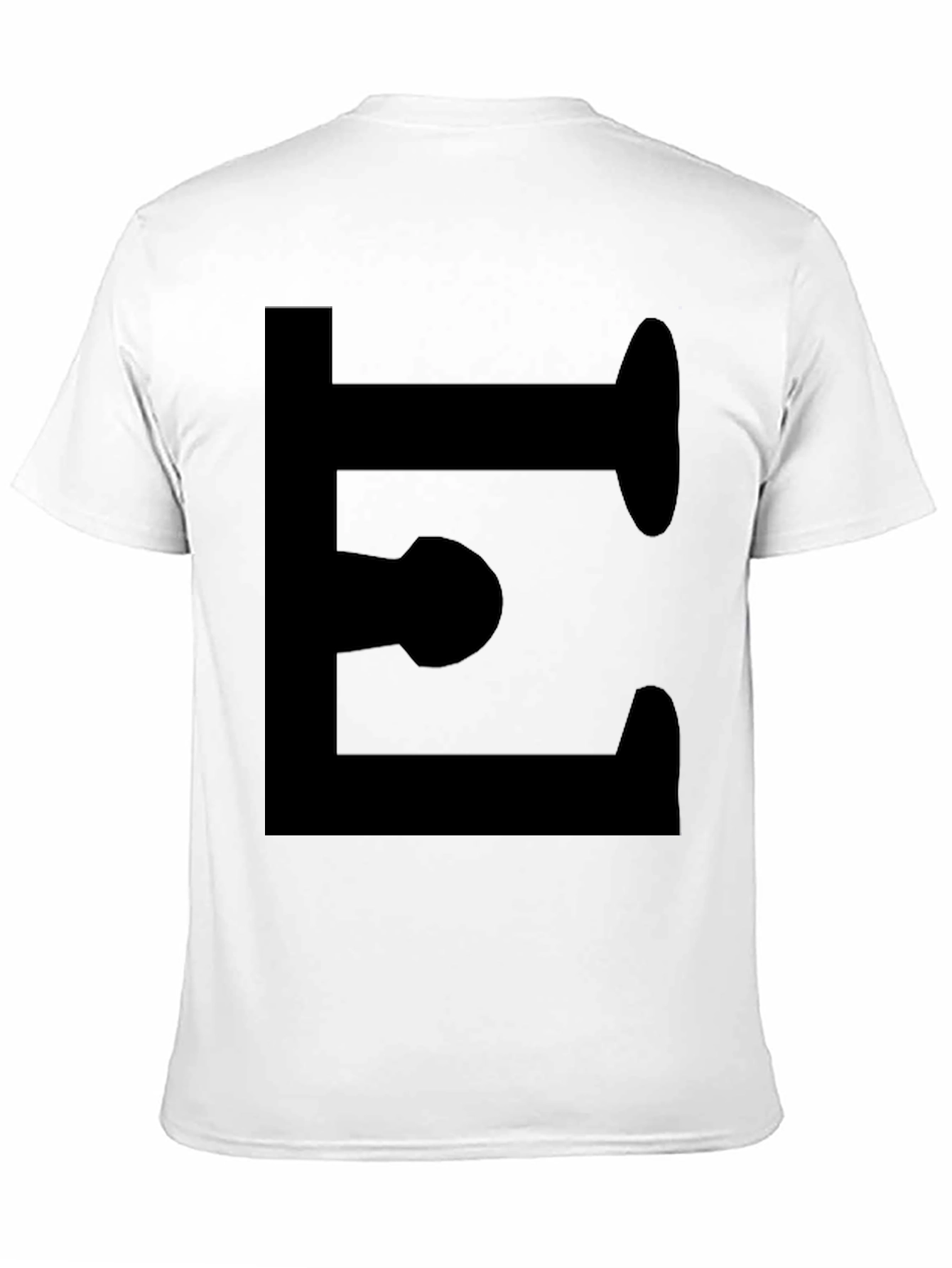 Bold Letter E Black Graphic Tee - Modern Style